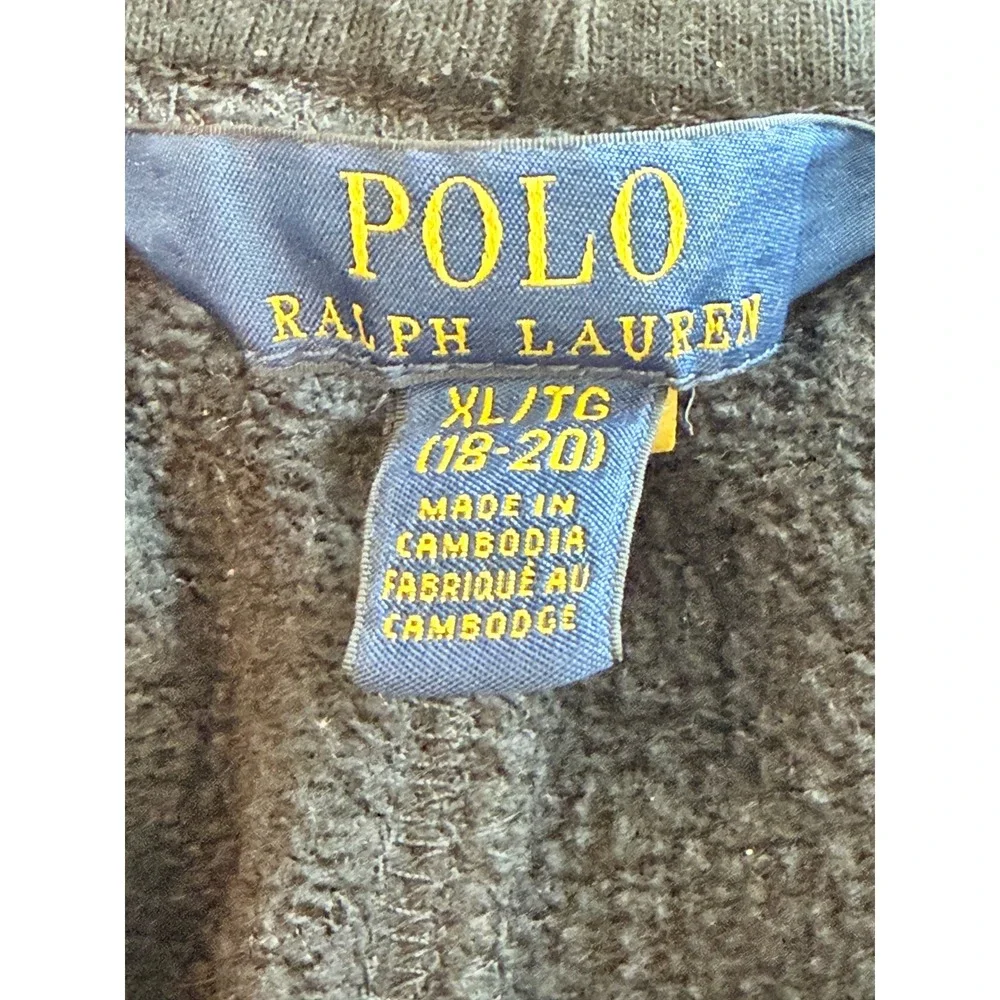 Polo Ralph Lauren Kids XL 18-20 Black Fleece Joggers Red Pony Sweatpants
